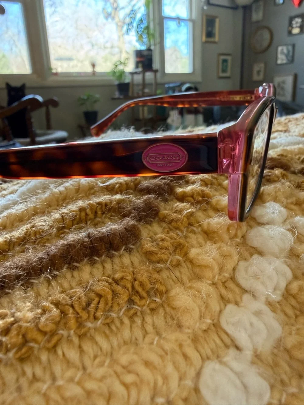 Coach Brooklyn Rectangle Shaped Glasses in Pink/Tortoise - Picture 5 of 10